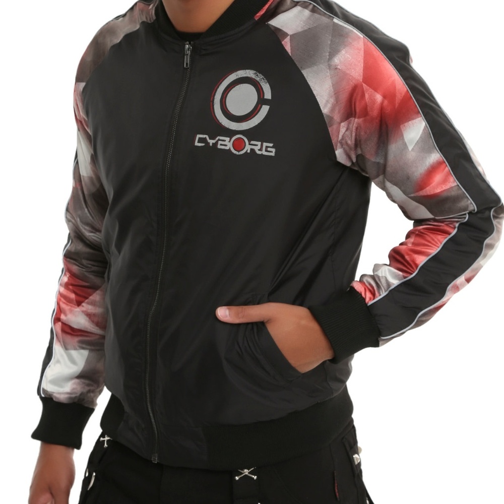 DC COMICS JL CYBORG BOMBER JACKET